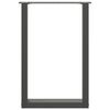 vidaXL Matbordsben U-formade 2 st antracit 50x(72-73) cm st&aring;l