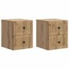 vidaXL V&auml;ggmonterat S&auml;ngbord 2 pcs Artisan-ek 33 x 34,5 x 40 cm