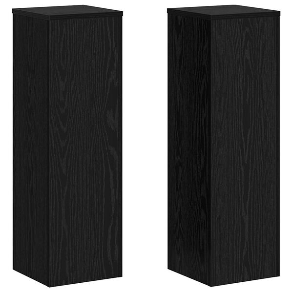 vidaXL V&auml;xtst&auml;ll 2 pcs Svart Ek 25 x 25 x 80 cm Konstruerat tr&auml;