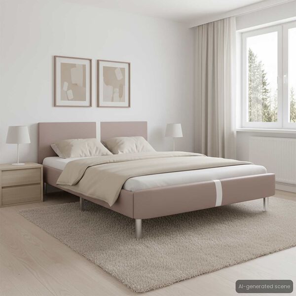 vidaXL Sängram utan madrass cappuccino konstläder 140x200 cm