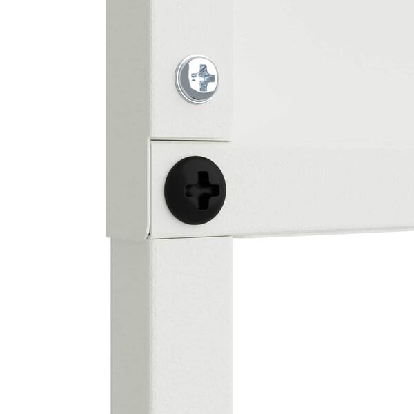 vidaXL Tr&auml;dg&aring;rds integritetssk&auml;rm Vit 50 x 140 cm Kallvalsat st&aring;l