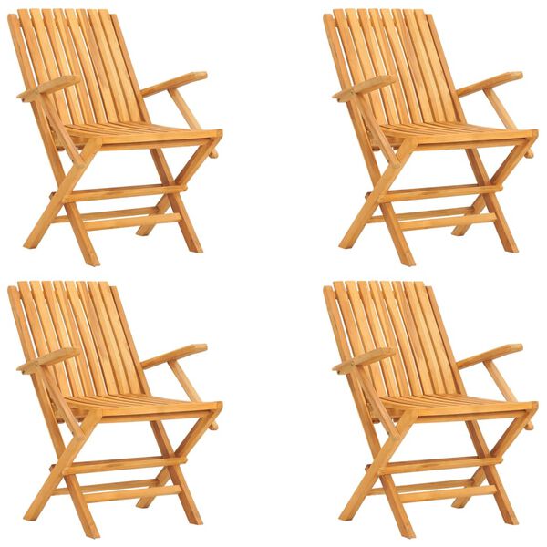 vidaXL Matgrupp f&ouml;r tr&auml;dg&aring;rden 5 delar massiv teak