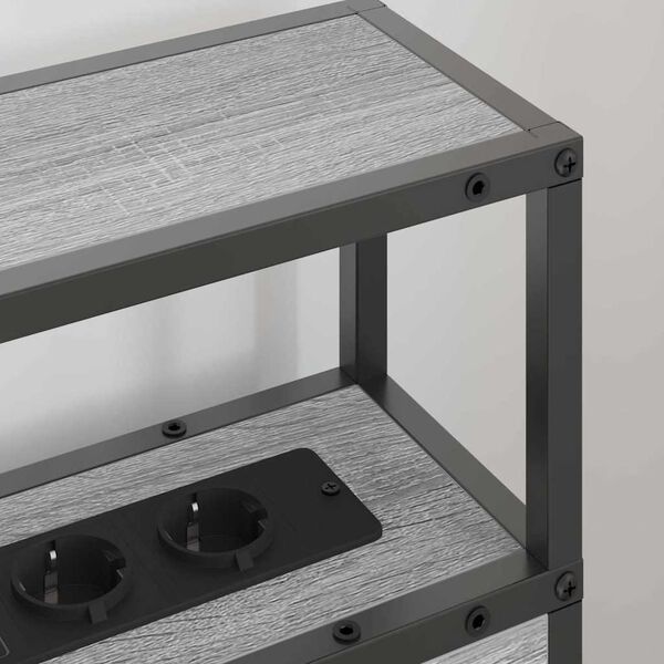 vidaXL F&ouml;rvaringshuvudgavel med hylla Gr&aring; sonoma 75 cm Konstruerat tr&auml;