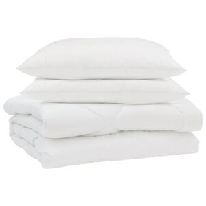 vidaXL Sommar Duvet med kudde 3 pcs Vit Mikrofiber