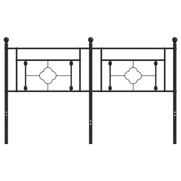 vidaXL Huvudgavel metall svart 160 cm