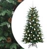 vidaXL Konstgjord julgran med julkulor 150 cm 150 LED-lampor Varmvit