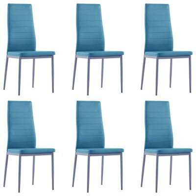 vidaXL Matbord och stolar 7 delar blå