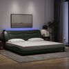 vidaXL Bed Frame with LED without Mattress "Hvar" Dark Grey 200x200 cm Fabric