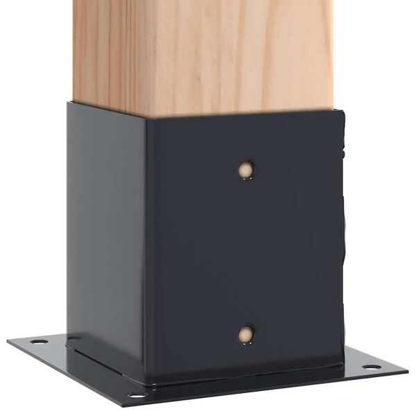 vidaXL Stolpbaser, fyrkant, 4 st, 121x121 mm pulverlackerat st&aring;l