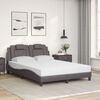 vidaXL Bed "Viana" with Mattress Grey 140x190 cm Faux Leather