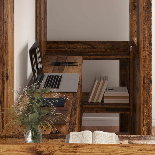 vidaXL V&aring;ningss&auml;ngram med skrivbord Gammalt tr&auml; 75 x 190 cm