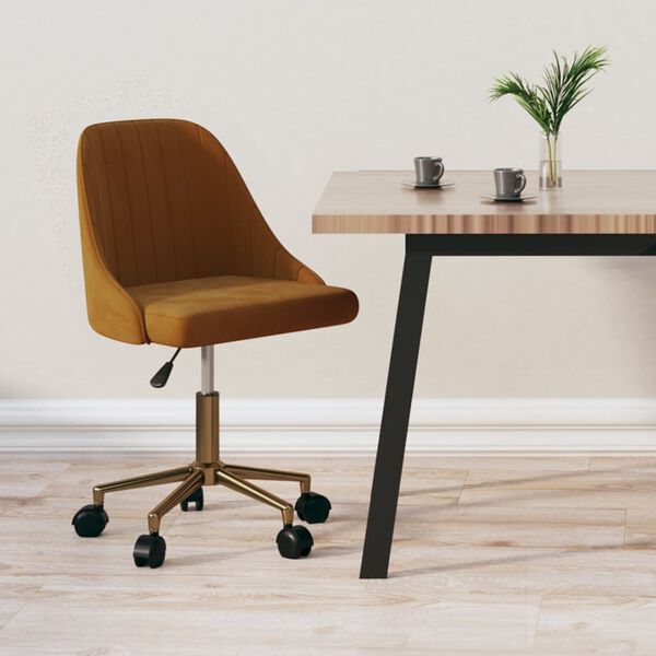 vidaXL Snurrbar matstol brun sammet