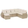 vidaXL Matgrupp f&ouml;r tr&auml;dg&aring;rden med dynor 7 delar beige konstrotting