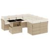 vidaXL Soffgrupp f&ouml;r tr&auml;dg&aring;rden med dynor 9 delar beige konstrotting