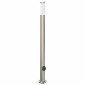 vidaXL Pollare med uttag 110 cm rostfritt st&aring;l IP44