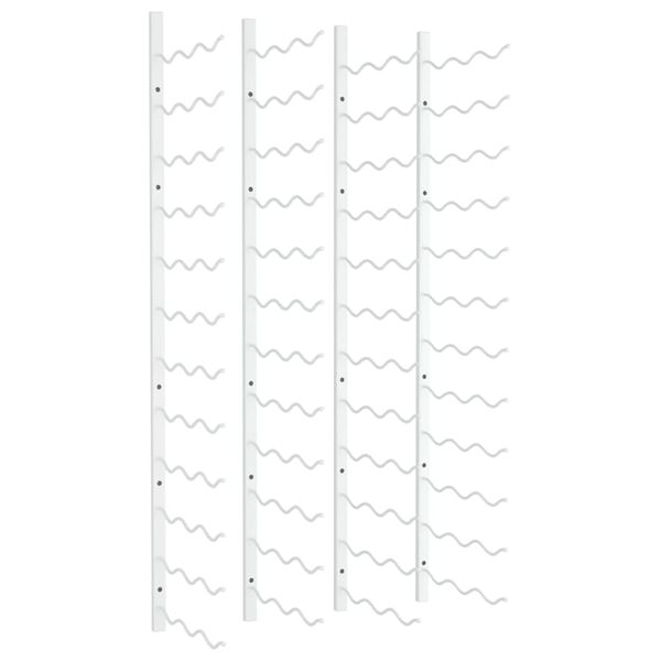 vidaXL V&auml;ggmonterat vinst&auml;ll f&ouml;r 36 flaskor 2 st vit j&auml;rn