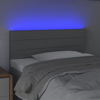 vidaXL Sänggavel LED ljusgrå 90x5x78/88 cm tyg