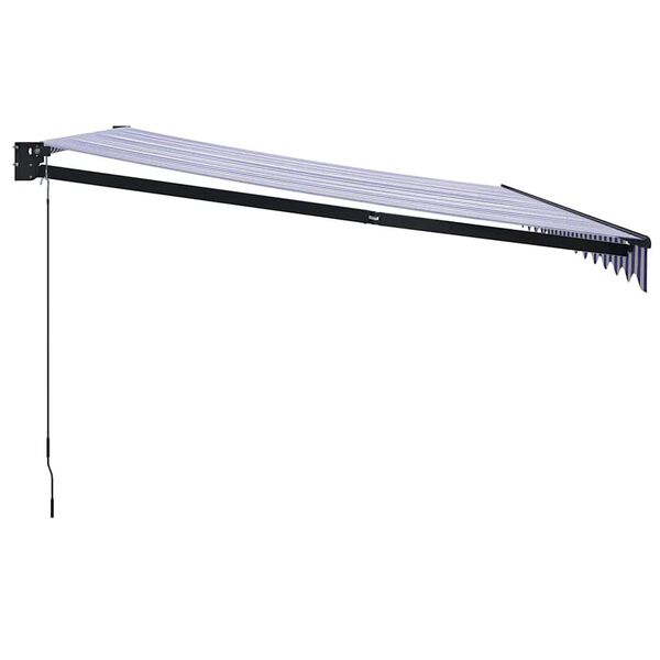 vidaXL Markis inf&auml;llbar bl&aring; och vit 4x3 m tyg och aluminium