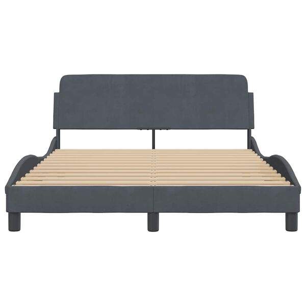 vidaXL Bed Frame "Dover" Dark Grey 120x200 cm Velvet
