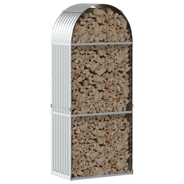 vidaXL Vedst&auml;ll silver 80x45x190 cm galvaniserat st&aring;l