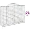 vidaXL Gabioner b&aring;gformade 7 st 200x50x140/160 cm galvaniserat j&auml;rn