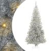 vidaXL Julgran med LED-belysning Silver 180 cm PET och st&aring;l