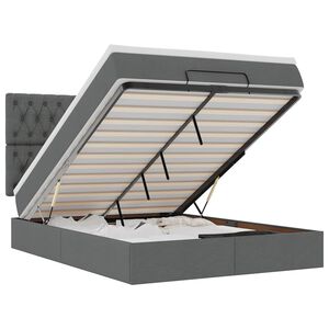 vidaXL Ottoman s&auml;ngram med madrass m&ouml;rkgr&aring; 140x190 cm tyg