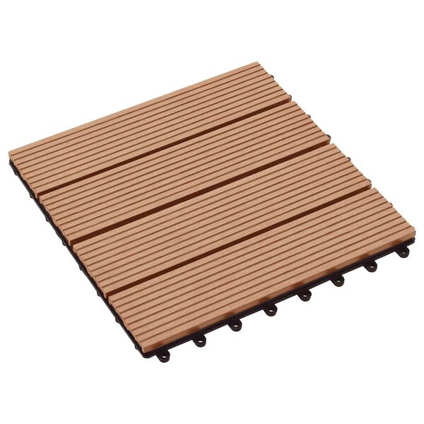vidaXL Terrassplattor 11 pcs Teak 30 x 30 cm WPC