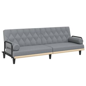 vidaXL B&auml;ddsoffa med armst&ouml;d ljusgr&aring; tyg