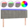vidaXL S&auml;nggavel LED ljusgr&aring; 144x5x78/88 cm sammet