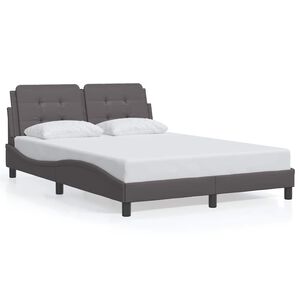 vidaXL Bed Frame without Mattress "Zadar" Grey 120x200 cm Faux Leather