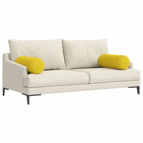 vidaXL Bolsterkuddar 2 pcs Ljusgul Ø 25 x 70 cm tyg