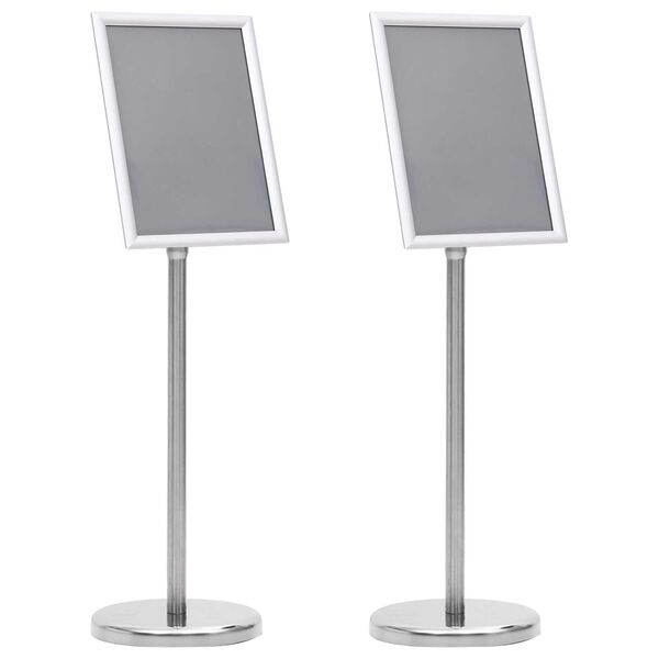 vidaXL Affischställningar 2 pcs Silver 32.5x 24 x 78 cm