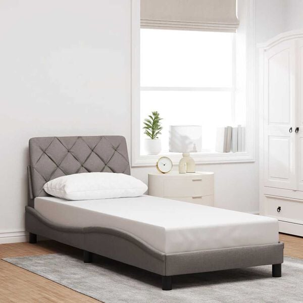 vidaXL Bed Frame without Mattress Taupe 90x200 cm Fabric