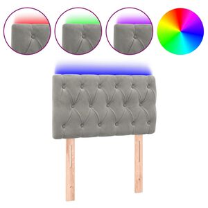 vidaXL S&auml;nggavel LED ljusgr&aring; 80x7x78/88 cm sammet