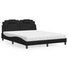vidaXL Bed "Viana" with Mattress Black 160x200 cm Faux Leather