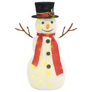 vidaXL Dekorativ sn&ouml;gubbe med LED lyxigt tyg 60 cm