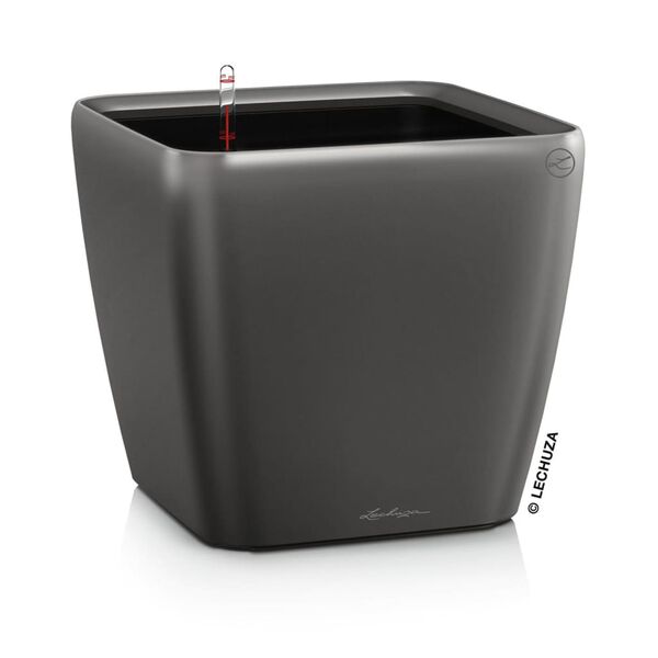 LECHUZA Odlingskruka QUADRO LS 21ALL-IN-ONE metallisk kolgr&aring;