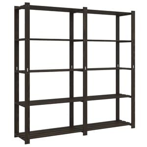 vidaXL F&ouml;rvaringshylla 5 hyllplan svart 170x38x170 cm massiv furu