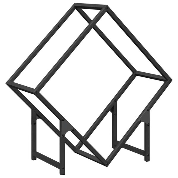 vidaXL Vedst&auml;ll svart 60x25x60 cm kallvalsat st&aring;l