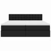 vidaXL F&ouml;rvaringss&auml;ng med madrass Svart 200 x 200 cm Konstl&auml;der