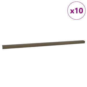 vidaXL Trappnoslister 10 st Brun 67 x 3.5 x 3 cm Aluminium