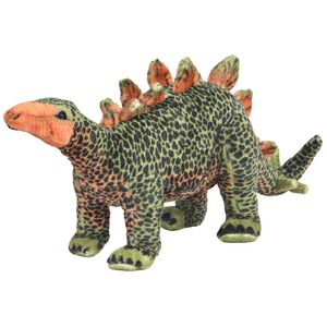 vidaXL St&aring;ende leksak stegosaurus plysch gr&ouml;n och orange XXL