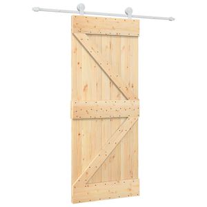 vidaXL Skjutd&ouml;rr 85 x 210 cm Massiv furutr&auml;d&ouml;rr (obehandlad)