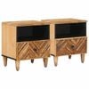 vidaXL S&auml;ngbord med l&aring;da 2 pcs Brun 50 x 33 x 60 cm Massivt mangotr&auml;