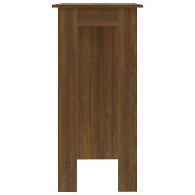 vidaXL Barbord med hylla brun ek 102x50x103,5 cm konstruerat trä