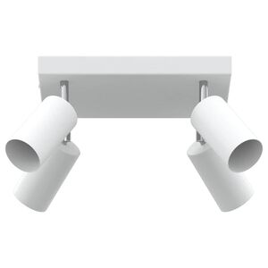 vidaXL Takspotlight med str&aring;lkastare Vit 26 x 26 x 16 cm Metall