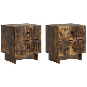 vidaXL Nattduksbord 2 pcs R&ouml;kt ek 43 x 34,5 x 47,5 cm Konstruerat tr&auml;
