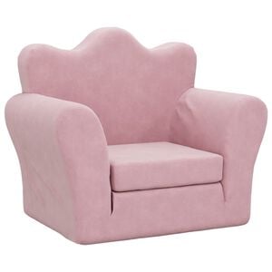 vidaXL B&auml;ddsoffa f&ouml;r barn rosa mjuk plysch