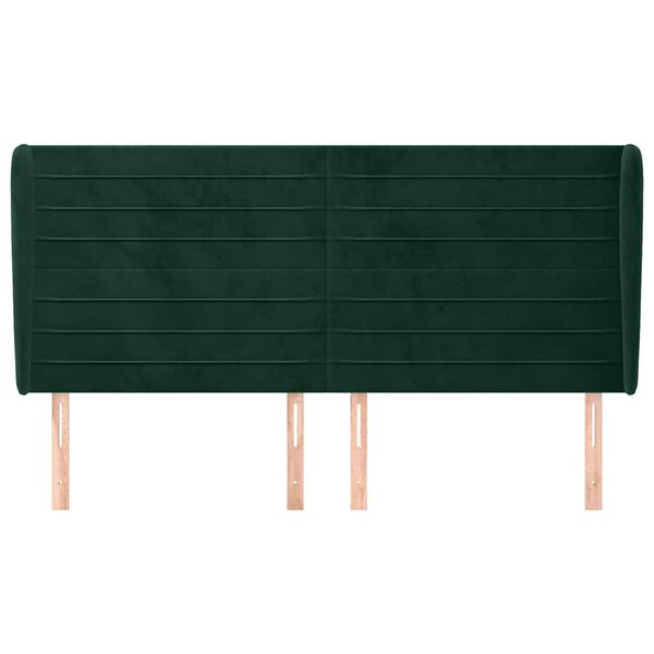 vidaXL S&auml;nggavel med kanter m&ouml;rkgr&ouml;n 183x23x118/128 cm sammet